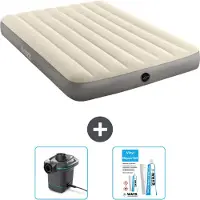 Intex Airbed - Doppelbett - 137 x 191 x 25 cm - Beige - Im Lieferumfang enthalten Pumpe en Reperaturset