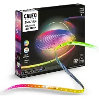 Calex Smart LED-Streifen, Länge 30 m, RGB, CCT Fernbedienung Smart, dimmbar, weiß / opal, für Wohn- / Esszimmer, Kunststoff, Modern, Smart LED Strip