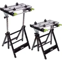 Baumarktplus 2 x Werkbank Premium Alu klappbar höhenverstellbar 7 Stufen Werktisch Schnell...