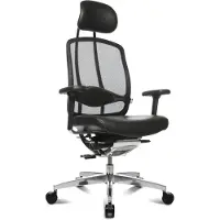 Wagner Bürostuhl Drehstuhl Alu Medic 10 Limited schwarz Echtleder