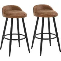 Woltu Barhocker 2er Set Barstuhl Hocker Tresenhocker Bistrohocker Designer Hocker mit Lehne und Fußstütze Farbe: braun