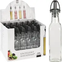 B2X Glasflasche für Öl/Essig mit Ausgießer und Verschluss