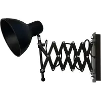 Licht-Erlebnisse Schwarze Wandlampe E27 ausziehbar schwenkbar Wandleuchte Kinderzimmer Küche Bürolampe