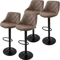 ML-Design | Set mit 4 Barhockern Holly aus Kunstleder Braun Kunstleder 37x106x47 cm | NADUVI