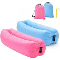 Mormark 2er Set Aufblasbares 180×65cm Luftsofa mit Tragetasche, Leicht abwischbares Luftbett, Camping Sofa - COMFYCOMBO
