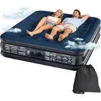 UISEBRT Selbstaufblasende Luftmatratze für 2 Personen, 200 x 155 x 46 cm, Aufblasbares Bett mit Integrierter Elektrischer Pumpe & Tasche, für Camping