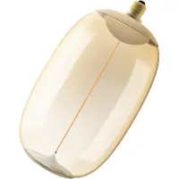 Osram Vintage 1906 Big Elipse Oval ist eine dimmbare LED-Lampe aus Kunststoff mit Filament in Ellipsenform. Sie bietet 12 W, 500 lm, E27 Fassung, Bernstein Design, 200 mm Durchmesser, CRI 80, 1800 K.