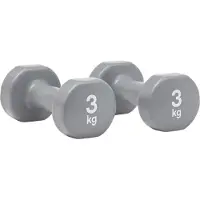 Reebok Hantel-Set 2x 3 kg aus Gusseisen mit Vinyl-Ummantelung und abgeflachtem Kopf