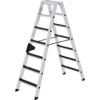 Proregal Stufen-Stehleiter beidseitig begehbar mit clip-step R13 2x7 Stufen