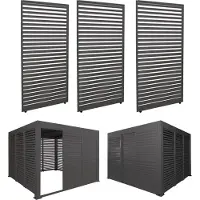 Mendler 3er-Set Aluminium Paneele für Pergola MCW-L46, Terrassenüberdachung, Lamellenpaneel Modul, 204x271cm anthrazit