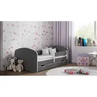 BDW NEU Kinderbett, 2 Liegeflächen, 2 Matratzen, Doppelbett, Graphit, 180x90