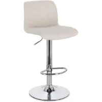 Natur24 2er Set Barhocker Rafael 46 x 86 x 41 cm Stahl Polyester Silber Beige