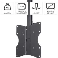 Hama TV-Deckenhalterung schwenkbar, vollbeweglich, 200x200, bis 117 cm (46