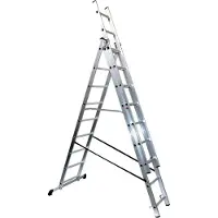 SZ Metall Schiebeleiter alu 3x 9 Sprossen, H: 543,0 cm