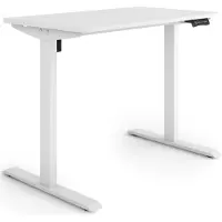 ESmart Germany ETX-121WW 100x60cm Weiß Ergonomischer Steh-Sitz-Schreibtisch Stufenlos elektrisch höhenverstellbar 73,5-123,5cm 3x Memory Aktivitätserinnerung Soft-Start/Stopp Schnelle Montage