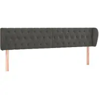 Syfax Kopfteil mit Ohren Dunkelgrau 203x23x78/88 cm Samt