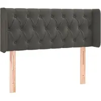 Syfax Kopfteil mit Ohren Dunkelgrau 103x16x78/88 cm Samt