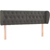 Syfax Kopfteil mit Ohren Dunkelgrau 163x23x78/88 cm Samt