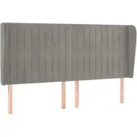 Syfax Kopfteil mit Ohren Hellgrau 183x23x118/128 cm Samt