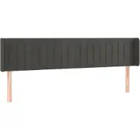 Syfax Kopfteil mit Ohren Dunkelgrau 183x16x78/88 cm Samt