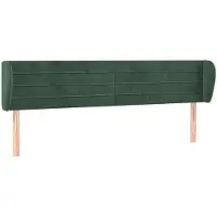 Syfax Kopfteil mit Ohren Dunkelgrün 203x23x78/88 cm Samt