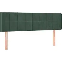 Syfax Kopfteil mit Ohren Dunkelgrün 147x16x78/88 cm Samt