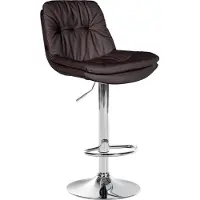 CLP Barhocker Laurel Kunstleder höhenverstellbar und drehbar | Farbe braun Material Gestell Metall in Chromoptik