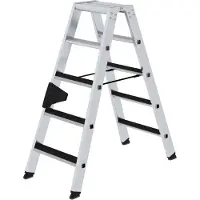 Proregal Stufen-Stehleiter beidseitig begehbar mit clip-step 2x5 Stufen