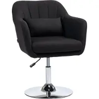 BundiGlassware Drehstuhl, höhenverstellbarer Bürostuhl, leinenartiges Polyester, Metall, 60 x 60 x 79-91 cm, Schwarz