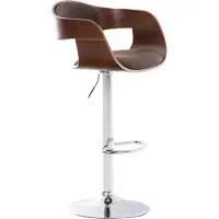 CLP Barhocker Kingston Stoff drehbar und stufenlos verstellbar | Farbe walnuss/braun