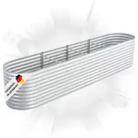 DELUKE rundes Hochbeet für Garten BLUMO | Verzinkter Stahl | Wetterfest | Gartenbeet rund Kräuterbeet Blumenbeet Frühbeet für Garten Gemüsebeet, 400x80x81cm, Silber