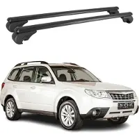 Omtec Dachträger für Subaru Forester 2008-2013 Gepäckträger Grundträger Alu Schwarz 2x