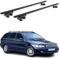 Aurilis Dachträger Gepäckträger für Volvo V40 V50 1996-2012 Alu Schwarz 2 tlg ABE