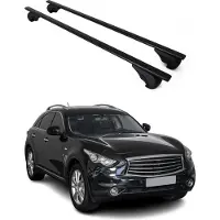 Omac Dachträger Grundtäger für Infiniti QX70 2013-2019 75kg Metall Schwarz 2 tlg