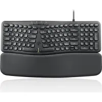Perixx PERIBOARD-536 B US Ergonomische USB-Tastatur, kompakt, schwarz
