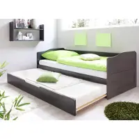 Aileenstore Doppelbett Funktionsbett Sofabett Melinda Kiefer massiv Grau