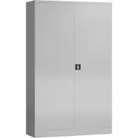LÜLLMANN Metallschrank abschließbar Flügeltürenschrank 1945 x 1200 x 420 mm RAL 7035 lichtgrau X-530370