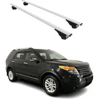Omtec Dachträger Grundtäger für Ford Explorer 2011-2016 75kg Metall Silber 2 tlg