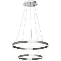 LUCANDE LED-Pendellampe Lyani, 60 cm, 2-flg., chrom, dimmbar