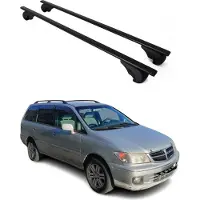Omtec Dachträger Grundtäger für Nissan Presage 1998-2009 75kg Metall Schwarz 2 tlg