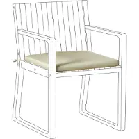 Beliani Sitzkissen für Gartenstuhl Hellgrün Stoffbezug mit Bindebändern 46 x 46 cm UV-beständig Modern Outdoor Stuhlkissen Stuhlpolster
