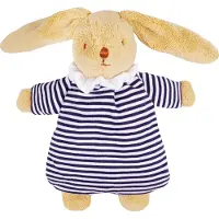 Trousselier Kuschelhase mit Rassel Marine Streifen 20Cm