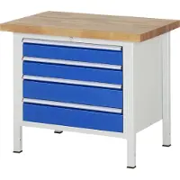 RAU Werkbank höhenverstellbar 8262A2, B1000xT700xH840-1040mm, 4x Schublade-TA