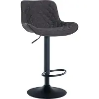 DELUKE Barhocker POVAN - Stoff Schwarz 48x54x81 cm | Barstuhl Mit Lehne Tresenhocker Tresenstuhl Kneipenhocker Kneipenstuhl