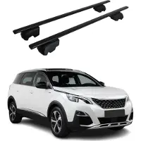 Omac Dachträger Grundtäger für Peugeot 5008 mk2 2017-2024 75kg Metall Schwarz 2 tlg
