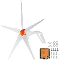 Vevor 500 W Windkraftanlage 12 V Windgenerator 5-Blatt-Windkraftgenerator mit MPPT-Regler einstellbare Windrichtung und 2,5 m/s Startwindgeschwindigkeit geeignet für Zuhause Bauernhof Wohnmobile Boote
