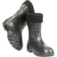 Kolmax Herren Gummistiefel Regenstiefel Garten gefüttert EVA Superleicht Schwarz 48