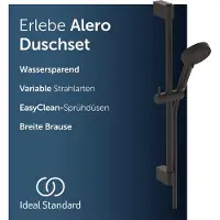 Ideal standard Alero RENO Brausekombination mit Stange, wassersparend – Schwarz