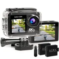 Strex Action Cam 5K 50MP - 60FPS / 30M Wasserdicht / WiFi - Touchscreen – Externes Mikrofon - Inklusive Zubehör - Action Kamera - Unterwasserkamera