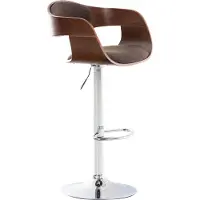 TPFLiving Barhocker Kingsley Holz/Stoff Walnuss/Braun